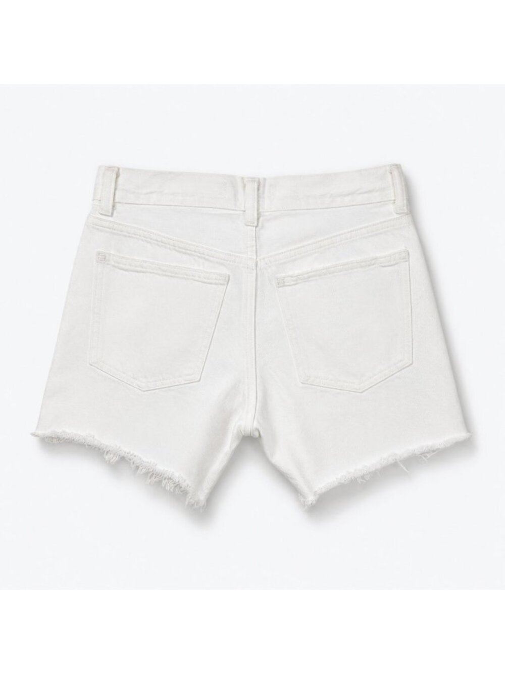 Madewell The Brynn Long Short Women’s 23 Pure White Rigid Denim Raw Hem NWT - Picture 2 of 16